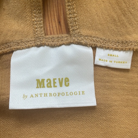 Anthropologie Maeve Stephi Cross Back Knit Sleevless Top Mustard Yellow Small - Picture 2 of 8